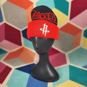 Houston Rockets New Era Beanie Hat Cap NBA Basketball Winter  Pom Red Black